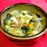 白菜と椎茸の中華風ワカメスープ
